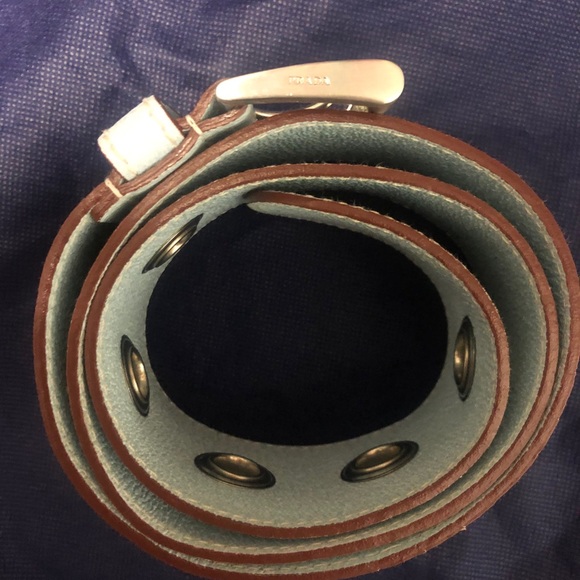Prada baby blue leather belt main image 7